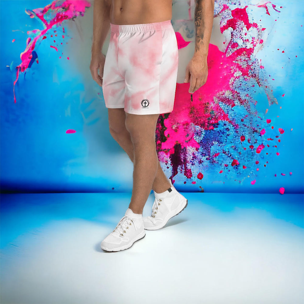 Men's Pink & White Athletic Shorts
