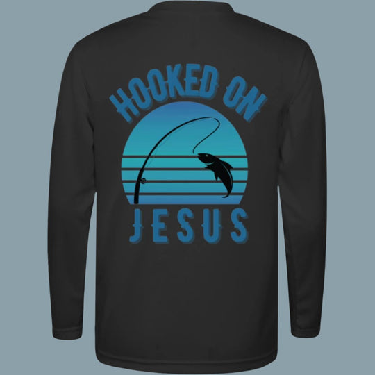 Hook on Jesus | Youth Long Sleeve Performance tee