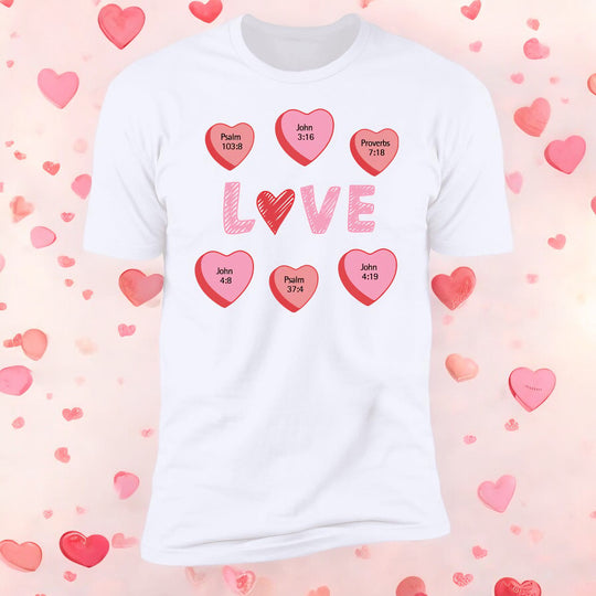 Valentine Heart Candy Verse | Adult Unisex Premium Tee