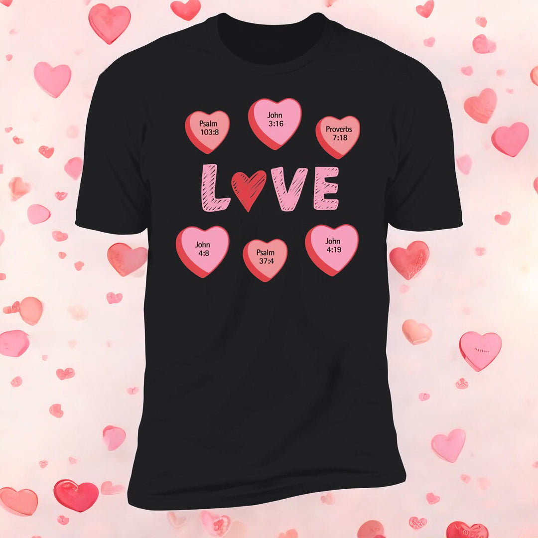 Valentine Heart Candy Verse | Adult Unisex Premium Tee