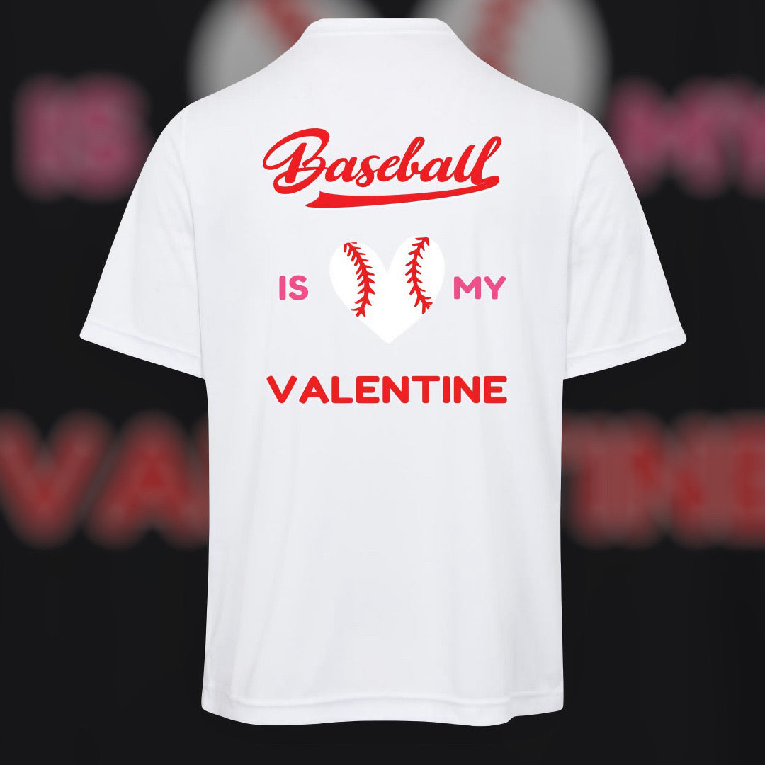 Baseball is my Valentine | Adult Unisex Moisture-Wicking Tee