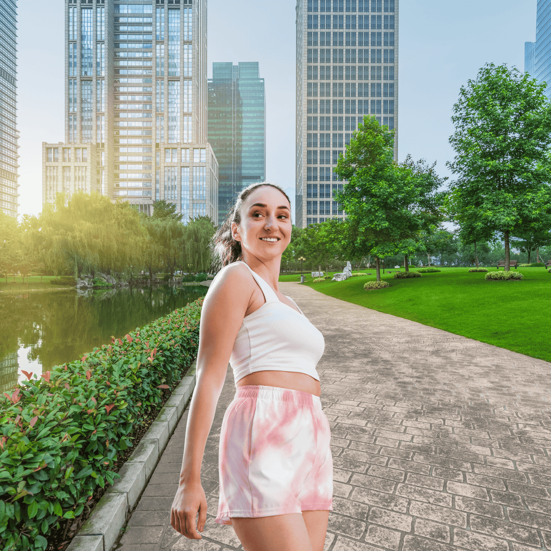 Women’s Athletic Shorts (Pink & White)