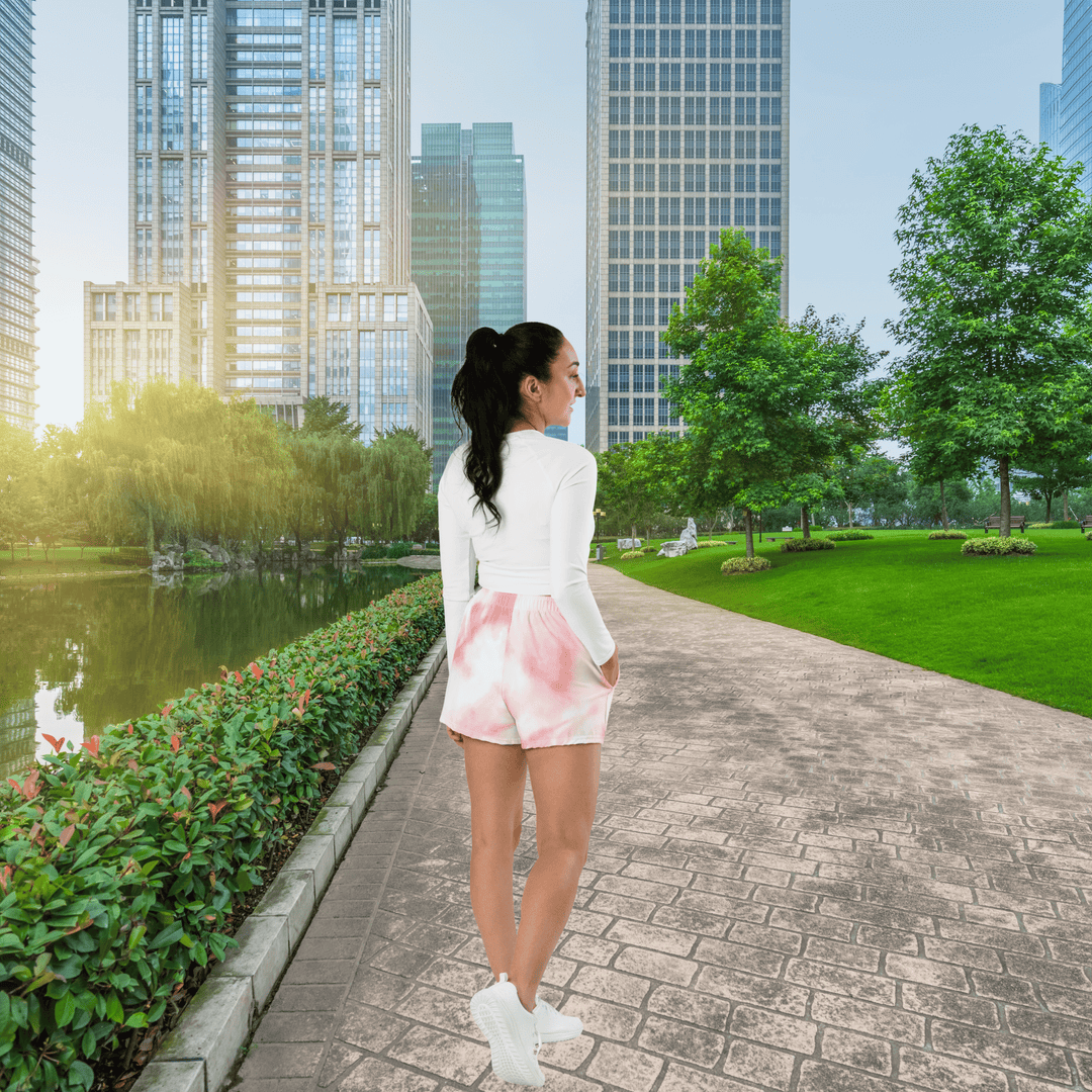 Women’s Athletic Shorts (Pink & White)