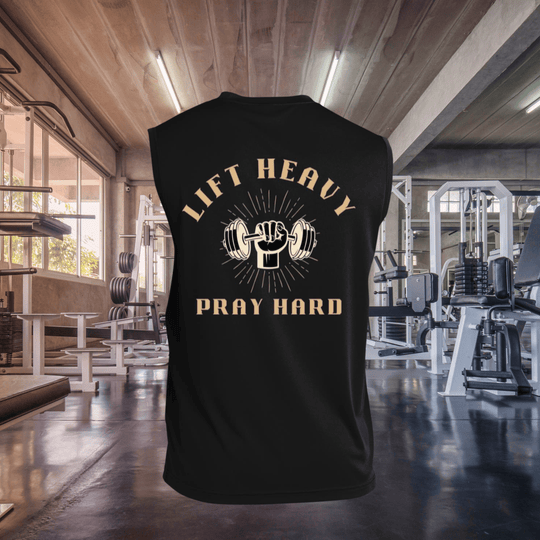 Lift Heavy Pray Hard |Sleeveless Performance Tee