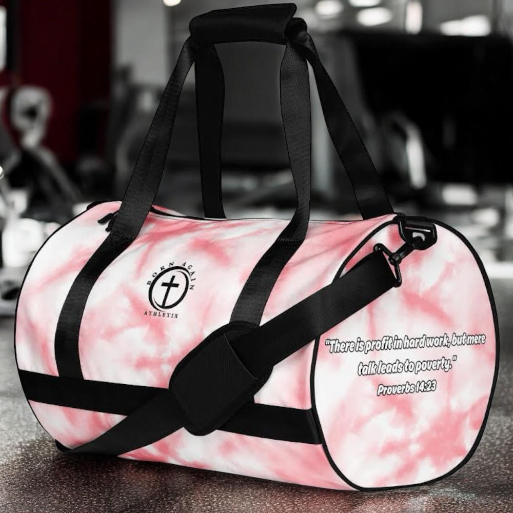 Born Again Athletix Gym Bag - Pink & White