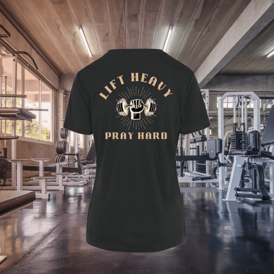 Lift Heavy Pray Hard |Women's Performance Tee